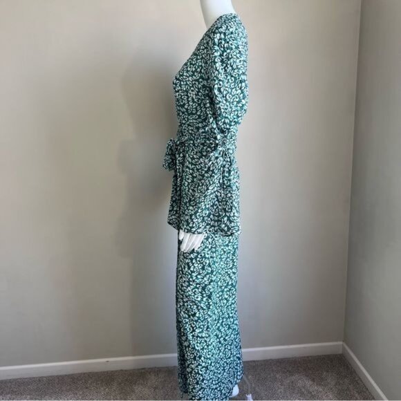 Standards and Practices Violeta Ruched Sleeves Wrap Maxi Dress - M - Picture 3 of 10